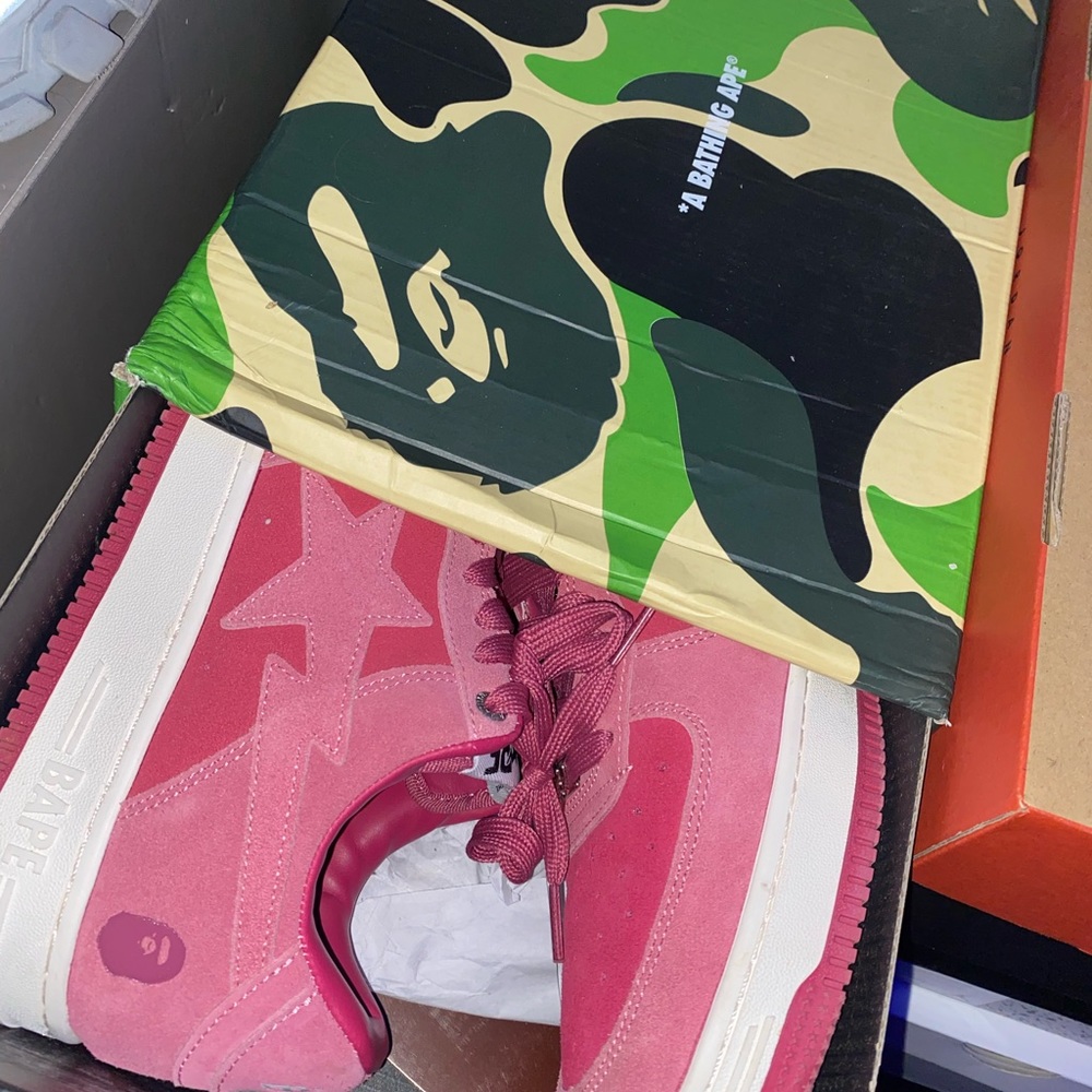Pink Suede Bapesta size 10.5